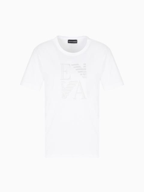 EMPORIO ARMANI ASV WINTER URBANISM CAPSULE COLLECTION ORGANIC-JERSEY T-SHIRT WITH LOGO EMBROIDERY