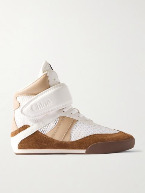Chloé Kick Suede, Mesh And Leather High-top Sneakers
