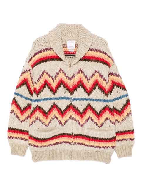 visvim zigzag-pattern knit cardigan