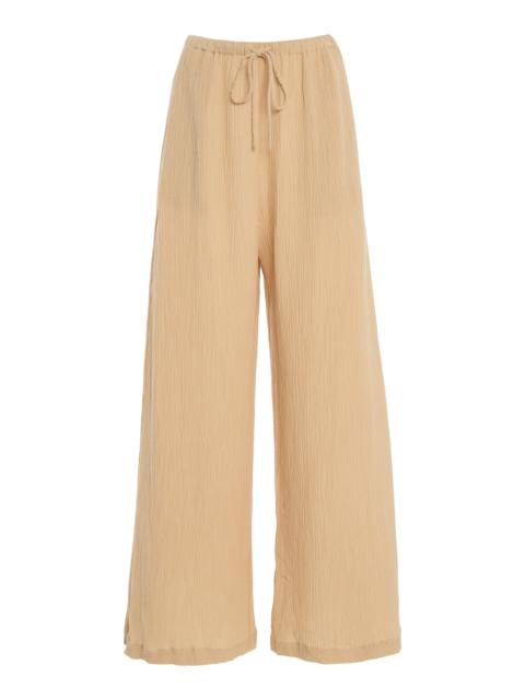 BY MALENE BIRGER Pisca Tie-Detailed Wide-Leg Pants nude