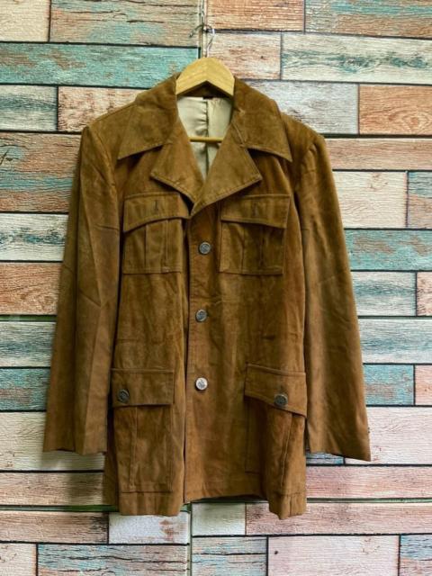 Other Designers Japanese Brand - Vintage Japanese Suede-Style Safari Field Brown Jacket
