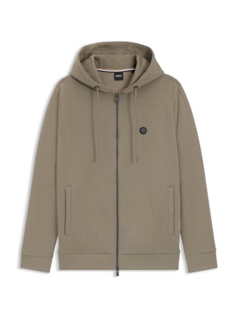 BOSS ZIP-UP HOODIE WITH DOUBLE B MONOGRAM