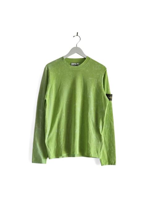 Stone Island Stone Island Pure Cotton Knit Sweater Off-Dye OVD Treatment in Green $485