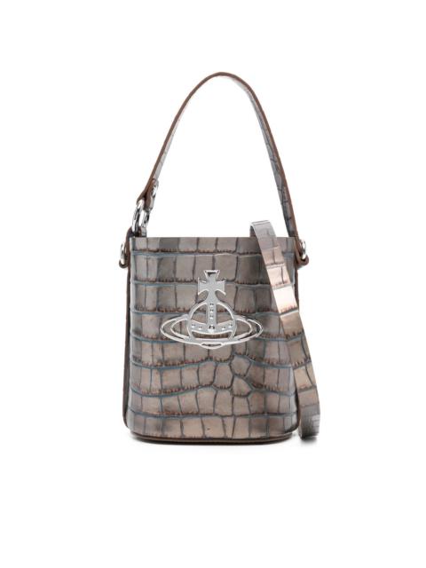 crocodile-embossed tote bag