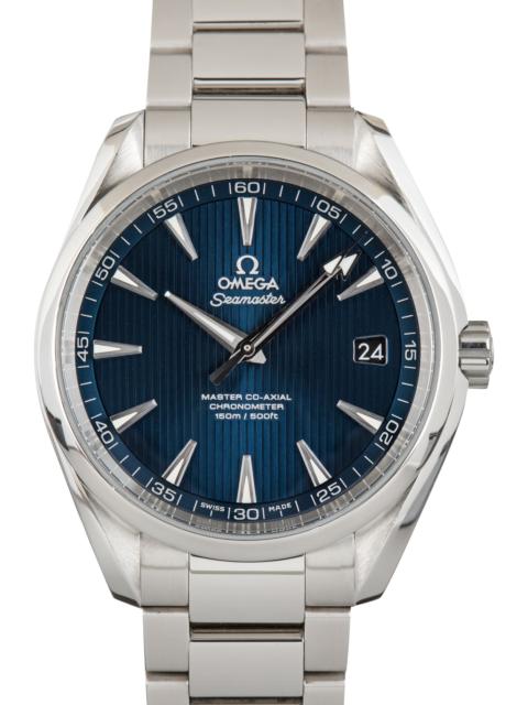 OMEGA Used Omega Seamaster Steel Aqua Terra Blue Teak Dial