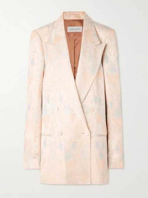 Dries Van Noten Oversized Double-breasted Floral-jacquard Blazer