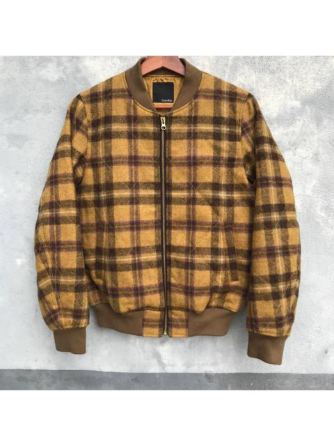 Other Designers Japanese fashion bomber jacket Embellish tartan bomber jacket wool quilted CDG silk lining