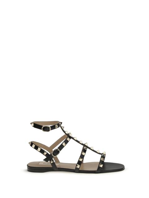 Valentino Valentino Garavani Rockstud Leather Sandals Nero