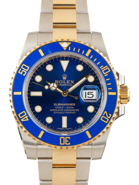 ROLEX Used Two Tone Rolex Submariner Ref 116613LB Bluesy
