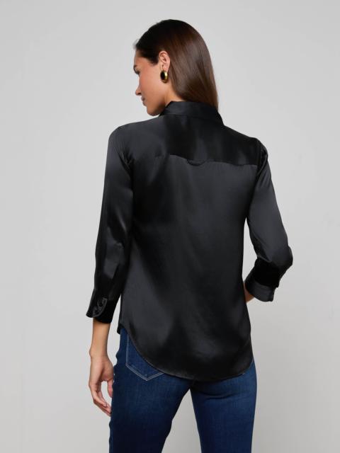L'AGENCE Dani Silk Blouse