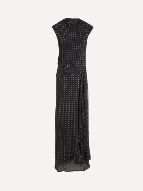 ROTATE Polka Dot Tie Maxi Dress