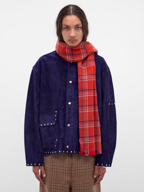BODE Red Gable Plaid Wool Scarf