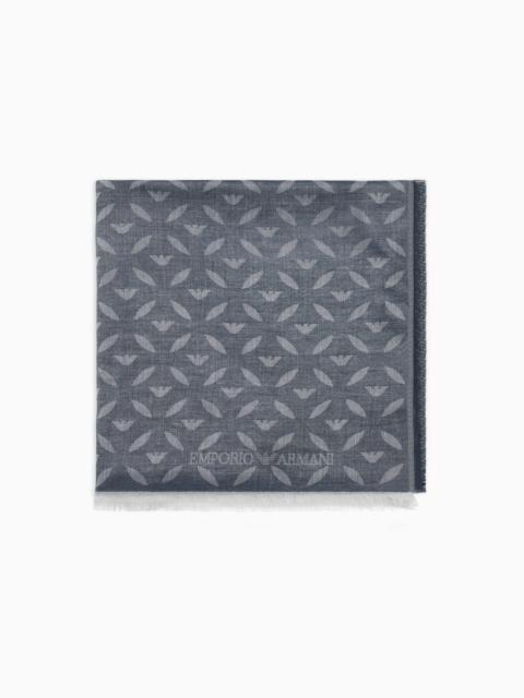 EMPORIO ARMANI Modal blend foulard with all-over micro-pattern