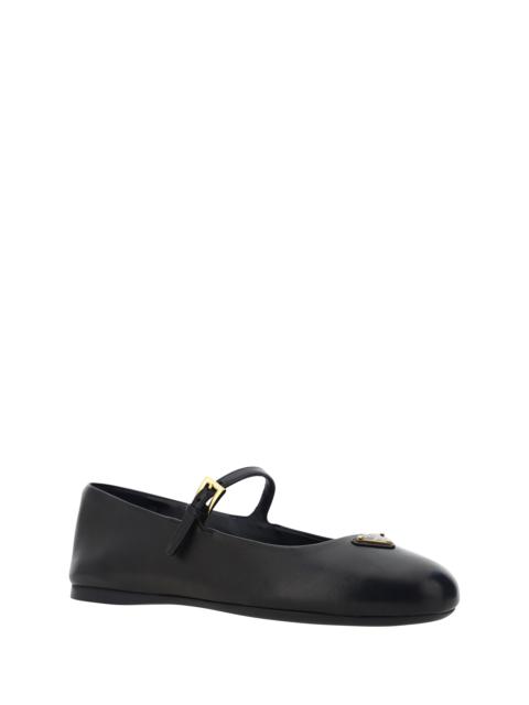 Prada Prada black nappa leather ballerinas