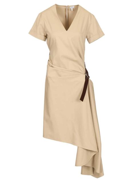 Loewe Loewe Women Belted Dress In Cotton And Silk