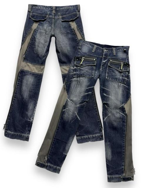 PPFM 🔥FYE🔥PPFM Punk MultiZipper Hybrid Denim Bush Pants