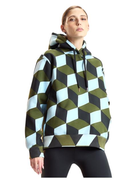 CYNTHIA ROWLEY Cynthia Rowley Printed Hoodies in Geo Green/blue Combo at Nordstrom