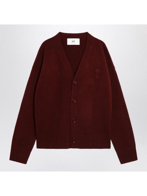 AMI Paris Ami Paris Cardigan Ami de Coeur cherry color in wool and cashmere