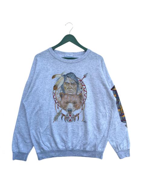 Other Designers Vintage - Vintage 80s Red Indian Art Sweatshirt