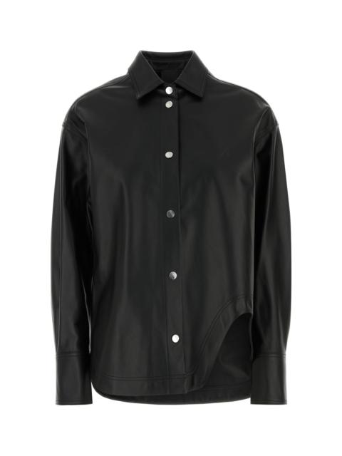 THE ATTICO Black leather Eliza shirt