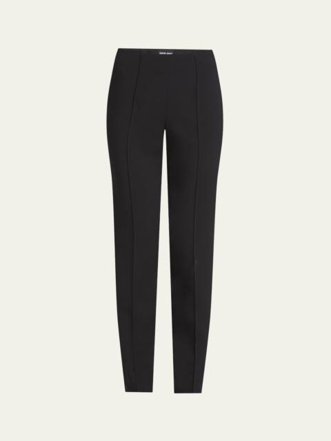 Pintuck Slim-Leg Cady Trousers