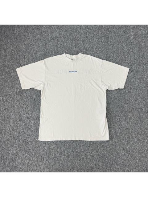 BALENCIAGA Balenciaga FW25 distressed embroidered logo short-sleeve T-shirt