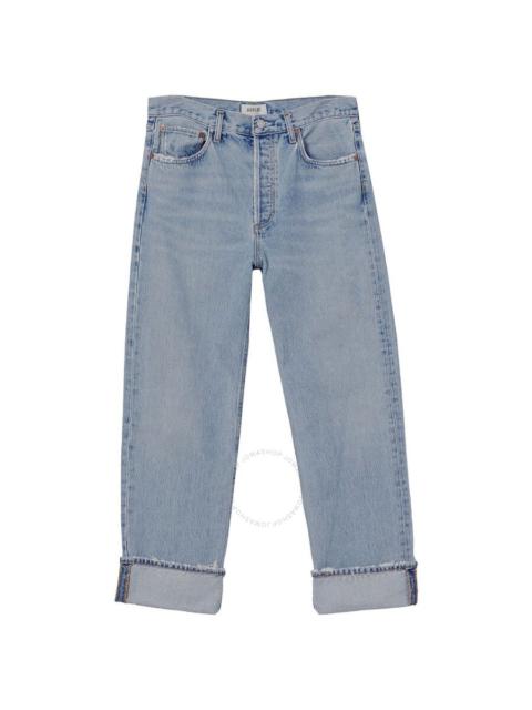 Agolde Ladies Force/Vint Marbled Fran Low Slung Straight Jeans