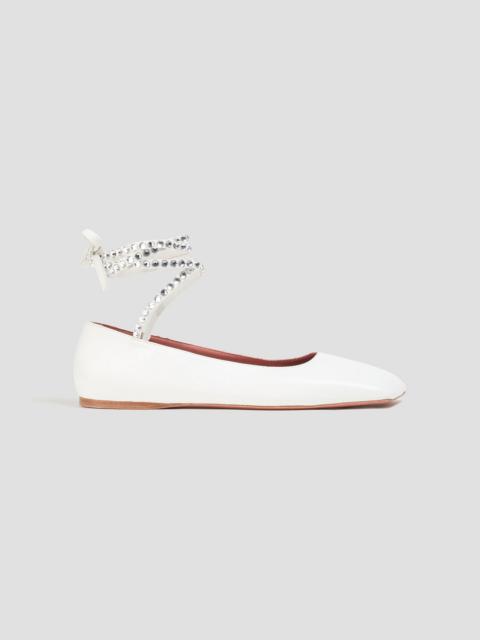 Amina Muaddi Ane crystal-embellished leather ballet flats