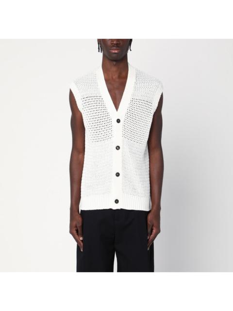 Tagliatore - Tagliatore Off-white perforated cotton vest