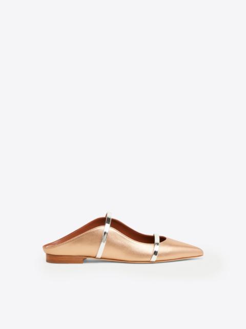 MALONE SOULIERS Maureen Gold & Silver Leather Flats