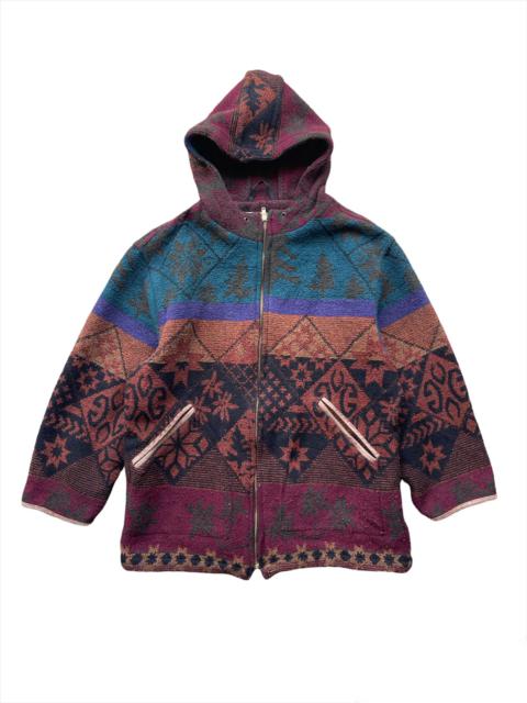 Other Designers Vintage - Vintage L.L Bean Navajo Art Old wool zipper hoodies jacket