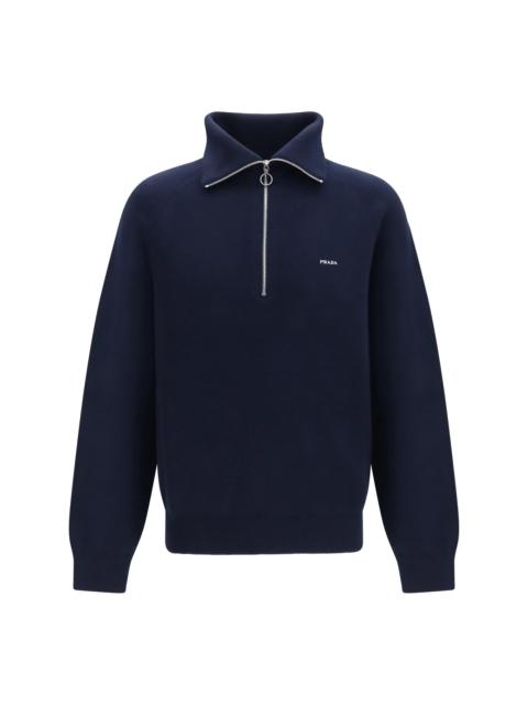 Prada Prada Men Half-Zip Wool And Cashmere Sweater
