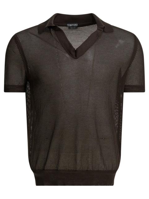 TOM FORD Tom Ford Silk blend buttonless polo shirt (IT 50)