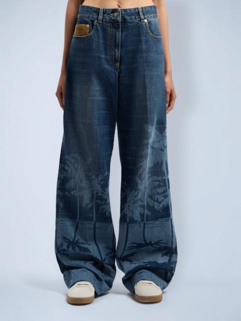 Palm Angels Palms Loose Denim Pants