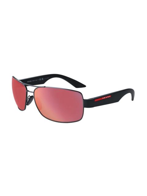 Prada Prada Linea Rossa Dark Grey Orange Pilot Men's Sunglasses PS 50ZS 1BO10A 65