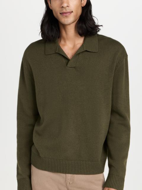 FRAME Silk Blend Polo Sweater