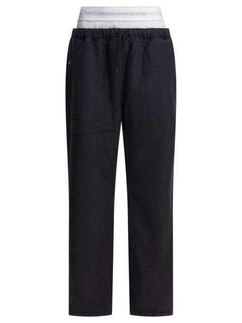 Alexander Wang Wide Leg Sweatpant W/ Logo Elastic Exposed Brief