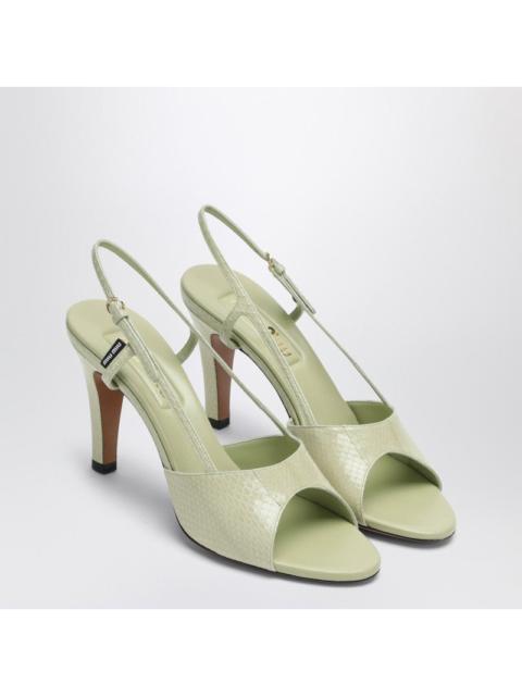 Miu Miu Miu Miu Pistachio-Colored Ayers Slingback Sandals Women