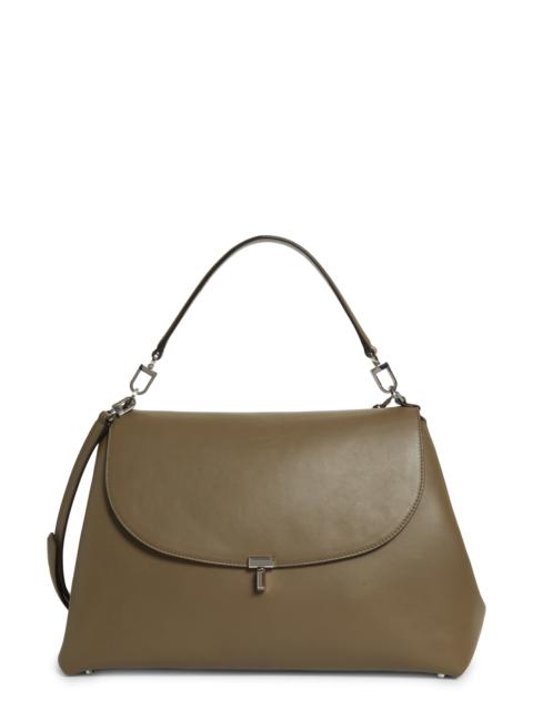 TOTEME TOTEME T-Lock Leather Shoulder Bag in Taupe at Nordstrom