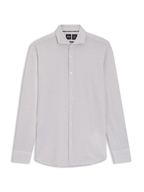 BOSS PRINTED SLIM-FIT SHIRT IN ITALIAN-MADE PERFORMANCE-STRETCH JERSEY