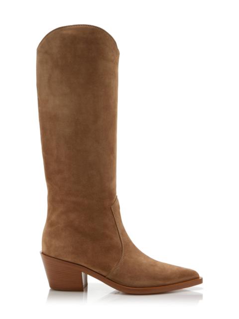 Gianvito Rossi Suede Western Boots tan