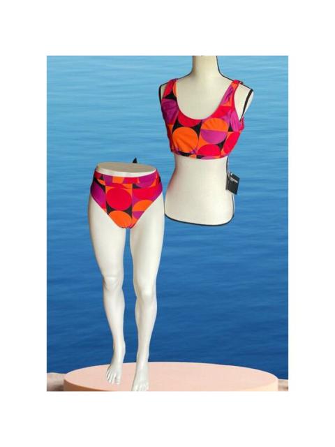 Other Designers Newport News Mod Highwaist 2 Pc Swimsuit Bathing Suit Red Bikini NEW 14