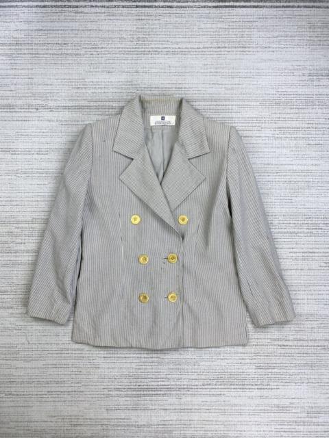 Givenchy Vintage GIVENCHY Herringbone Stripe Double Collar Blazer