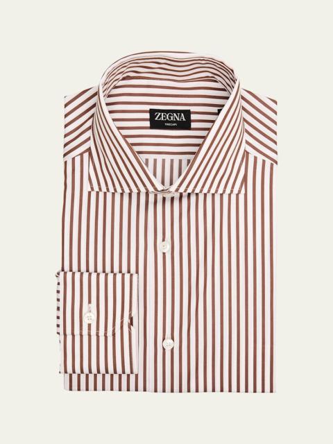 ZEGNA Men's Trecapi Cotton Bengal Stripe Dress Shirt