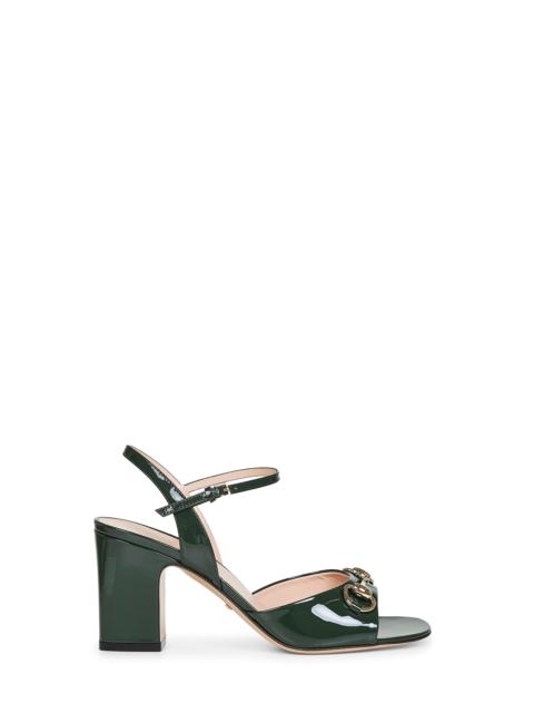 GUCCI Gucci Women Green Patent Leather Sandals With Horsebit
