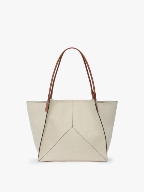 Victoria Beckham Victoria Tote In Ivory Canvas With Tan Leather