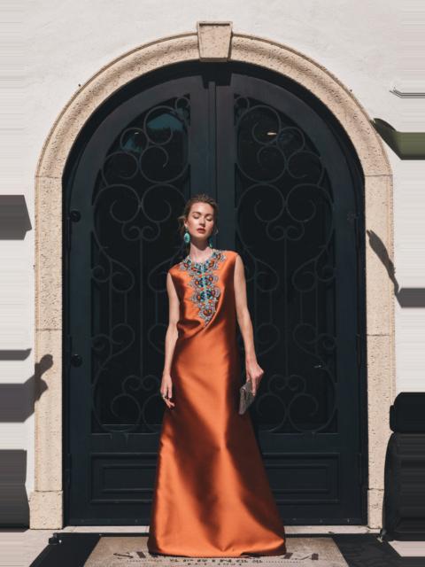 REEM ACRA Embellished Neck Kaftan