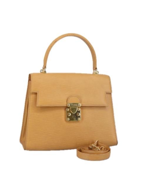FENDI FENDI Hand Bag Leather Beige Gold