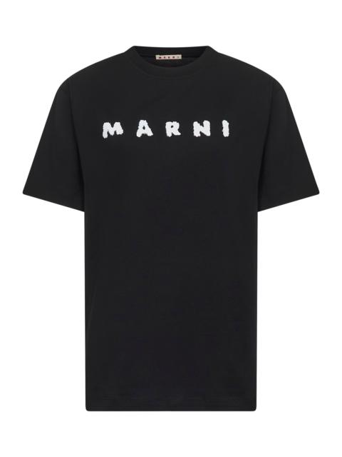 Marni Black jersey Marni Scribbled logo T-shirt
