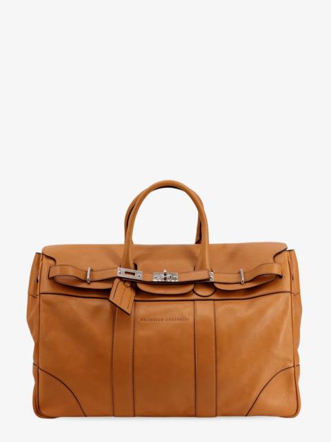 Brunello Cucinelli Brunello Cucinelli Men Leather Travel Bag With Engraved Logo On The Front